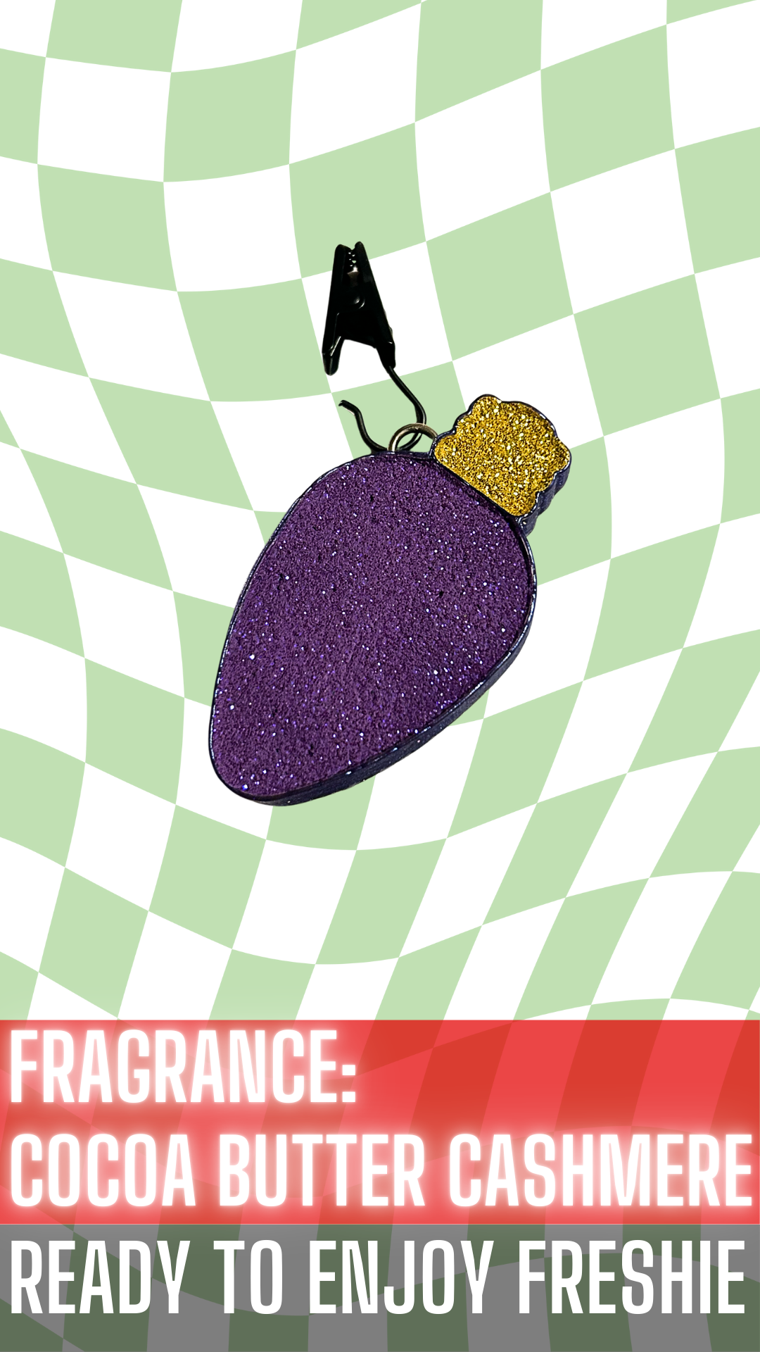 Purple Light Vent Freshie - Cocoa Butter Cashmere Fragrance