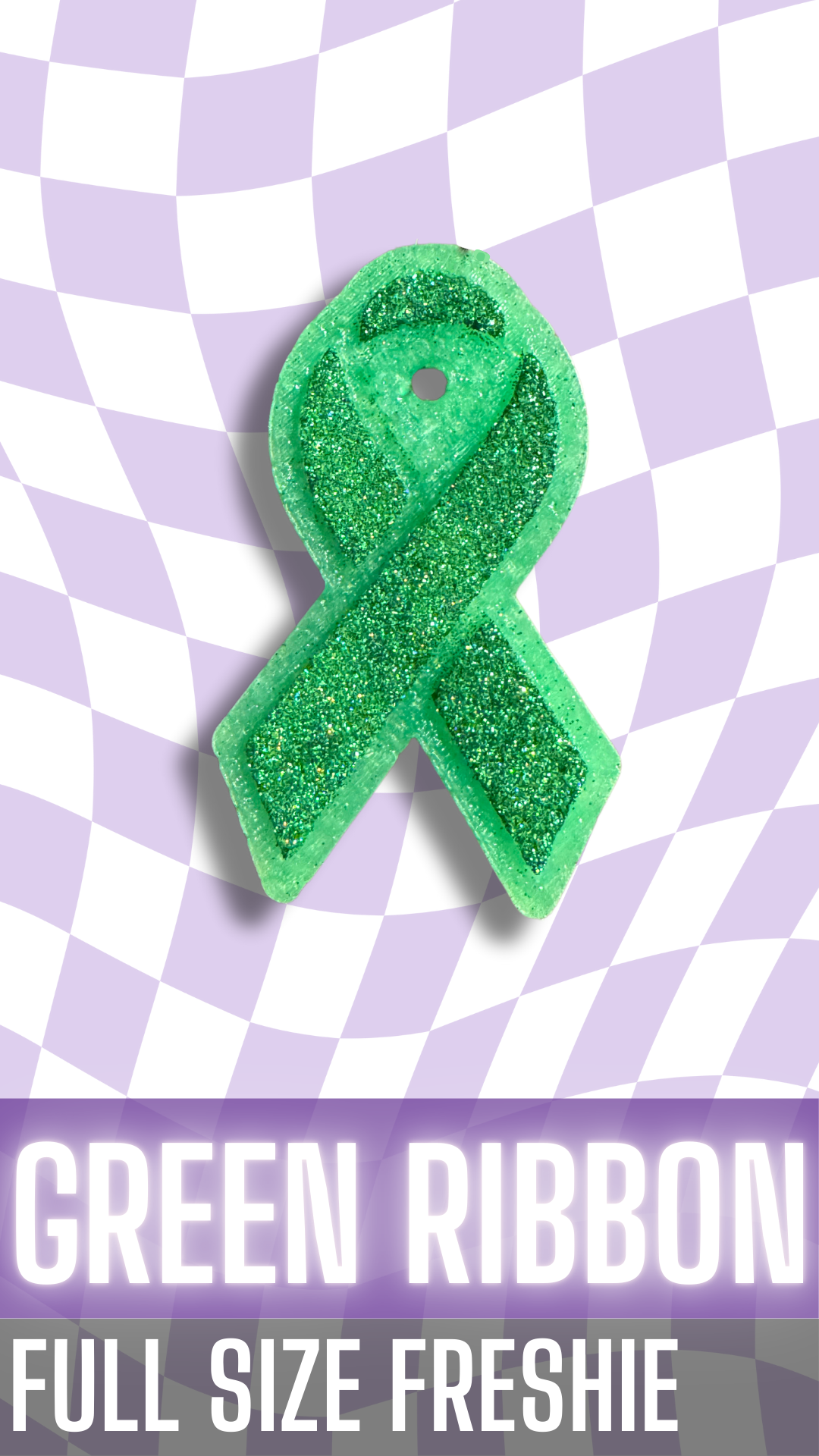 green ribbon freshie air freshener celiac awareness global warming mental health