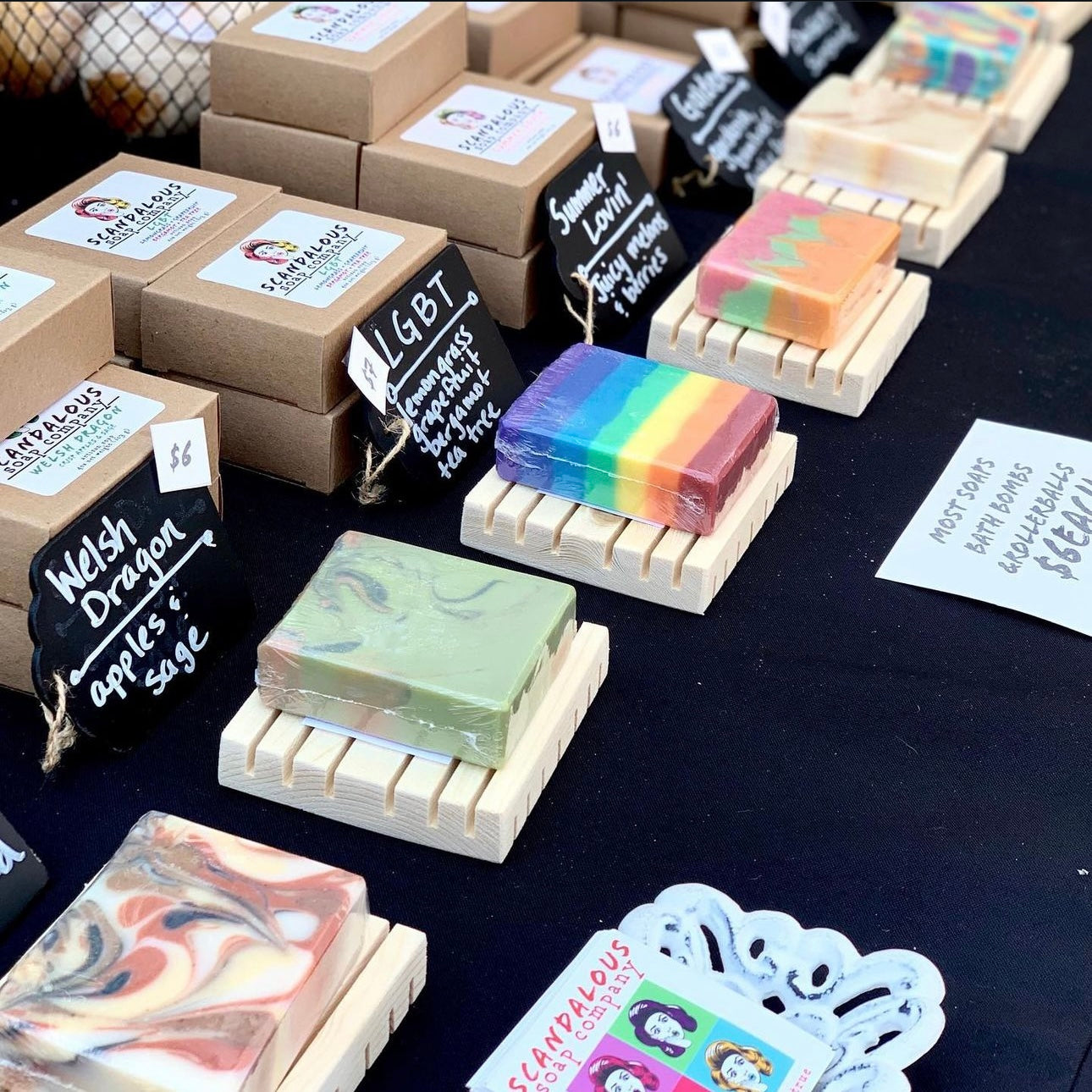 small wood soap saver scandalous soap vendor market soap display