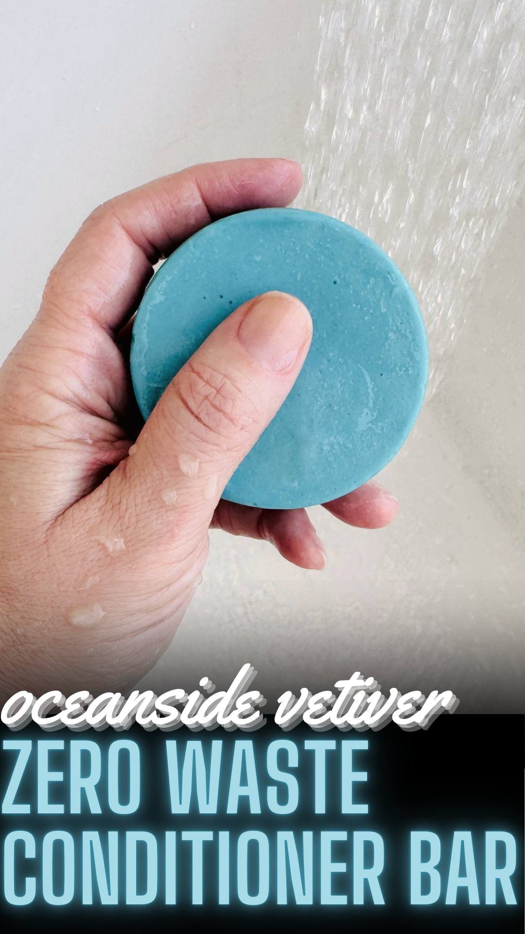 blue oceanside vetiver conditioner bar by scandalous soap