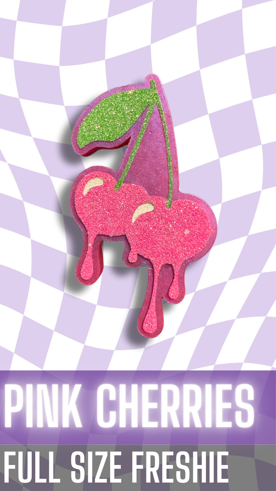 dripping pink cherries freshie air freshener