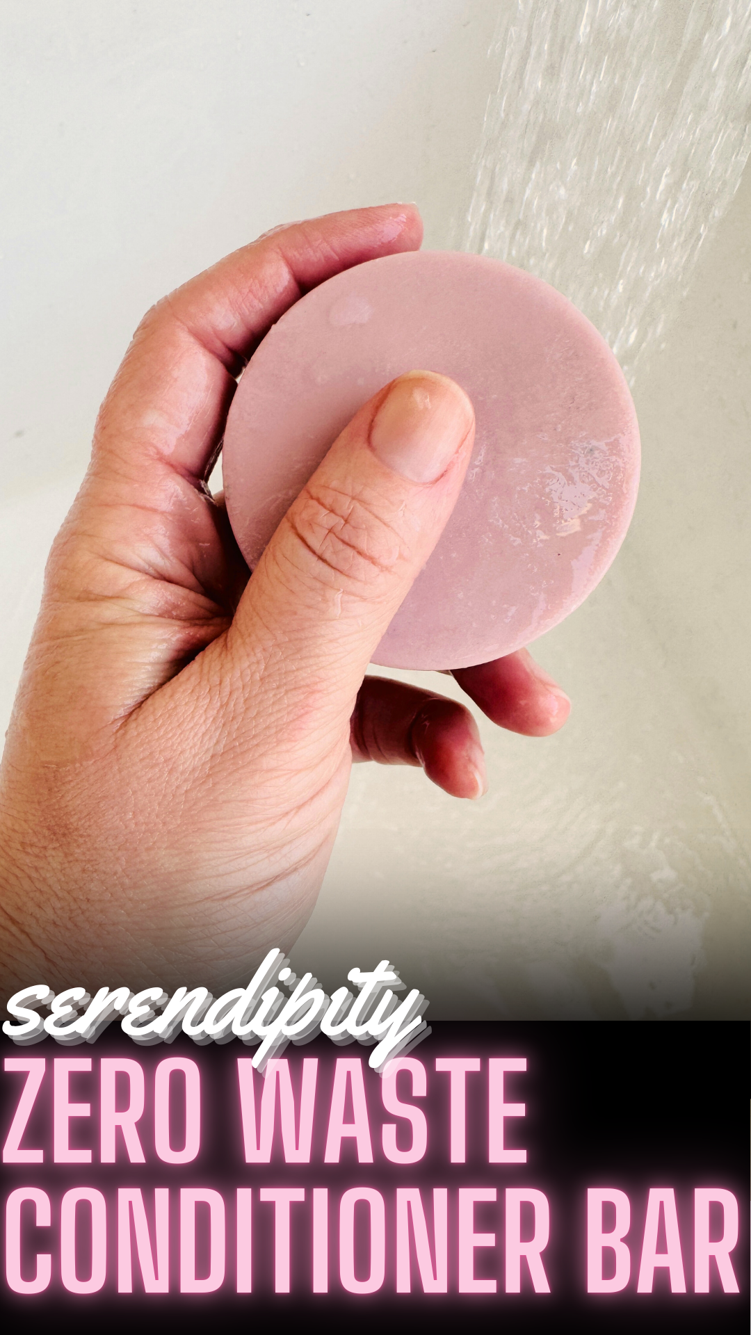 Pink serendipity conditioner bar by scandalous soap