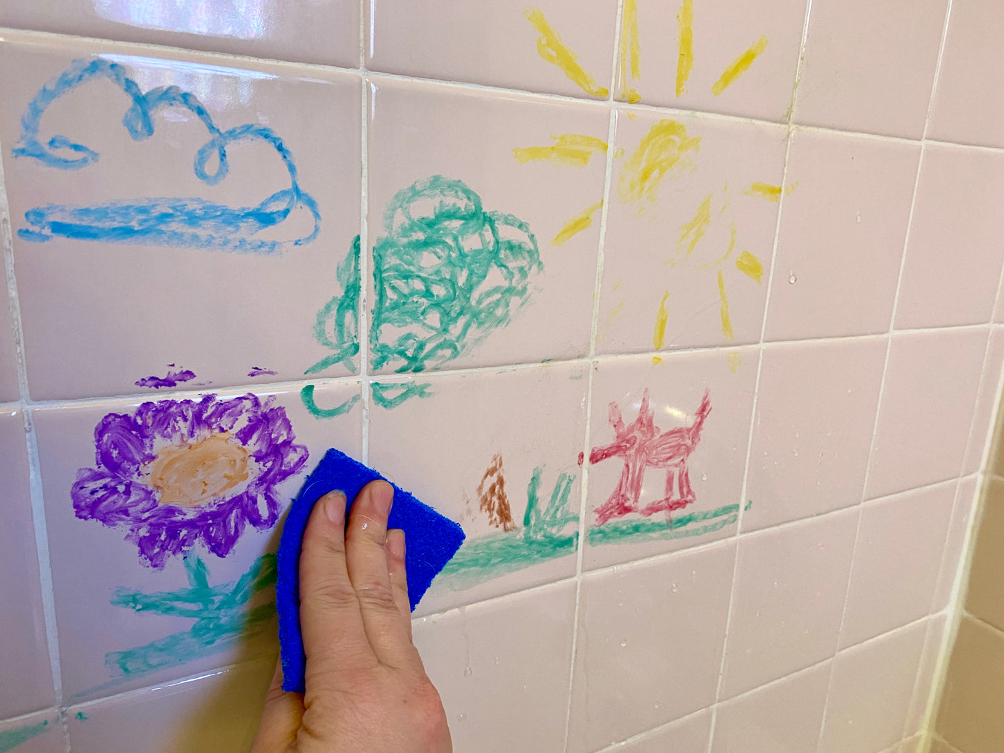 Bath crayons for sensory fun
