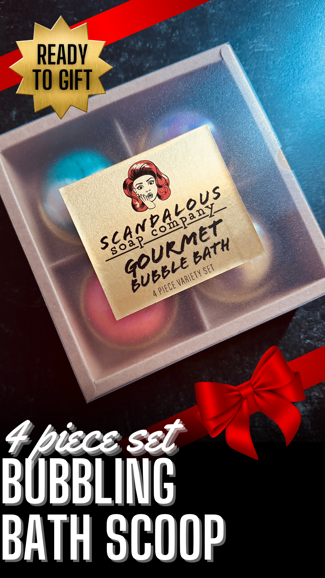 Scandalous soap gourmet bubble bath scoop christmas set