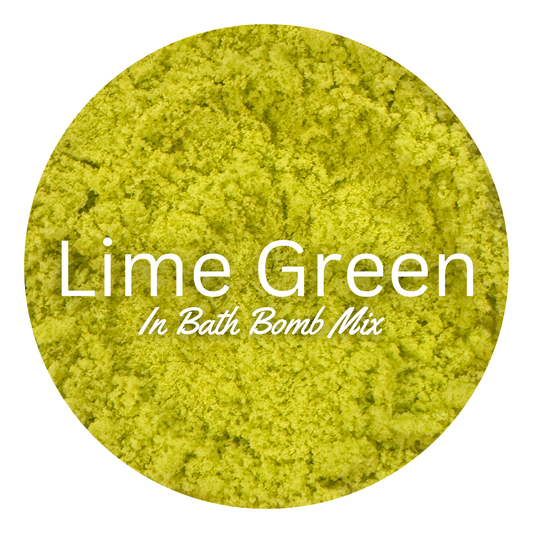 Lime green hybrid lake colorant for bath bombs by scandalous soap