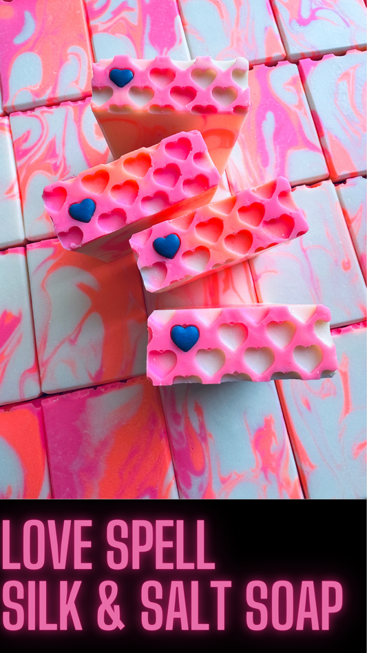 love spell silk and salt soap scandalous soap company soap challenge club bath fizz and foam 