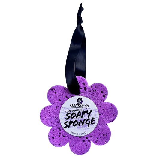 Black Raspberry Flower Soapy Sponge