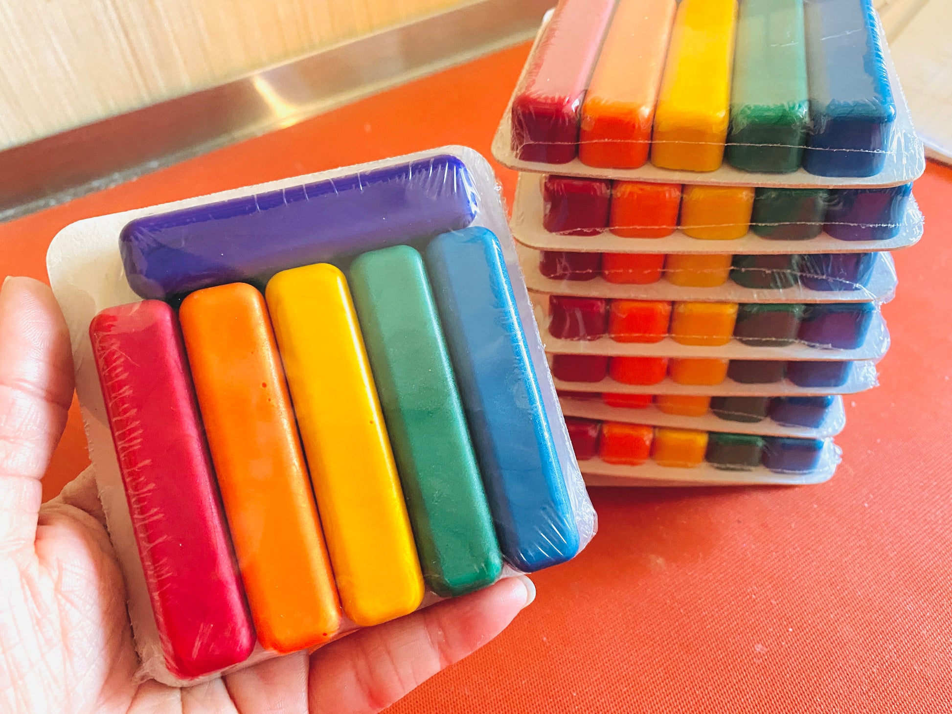 Bath crayons for sensory fun