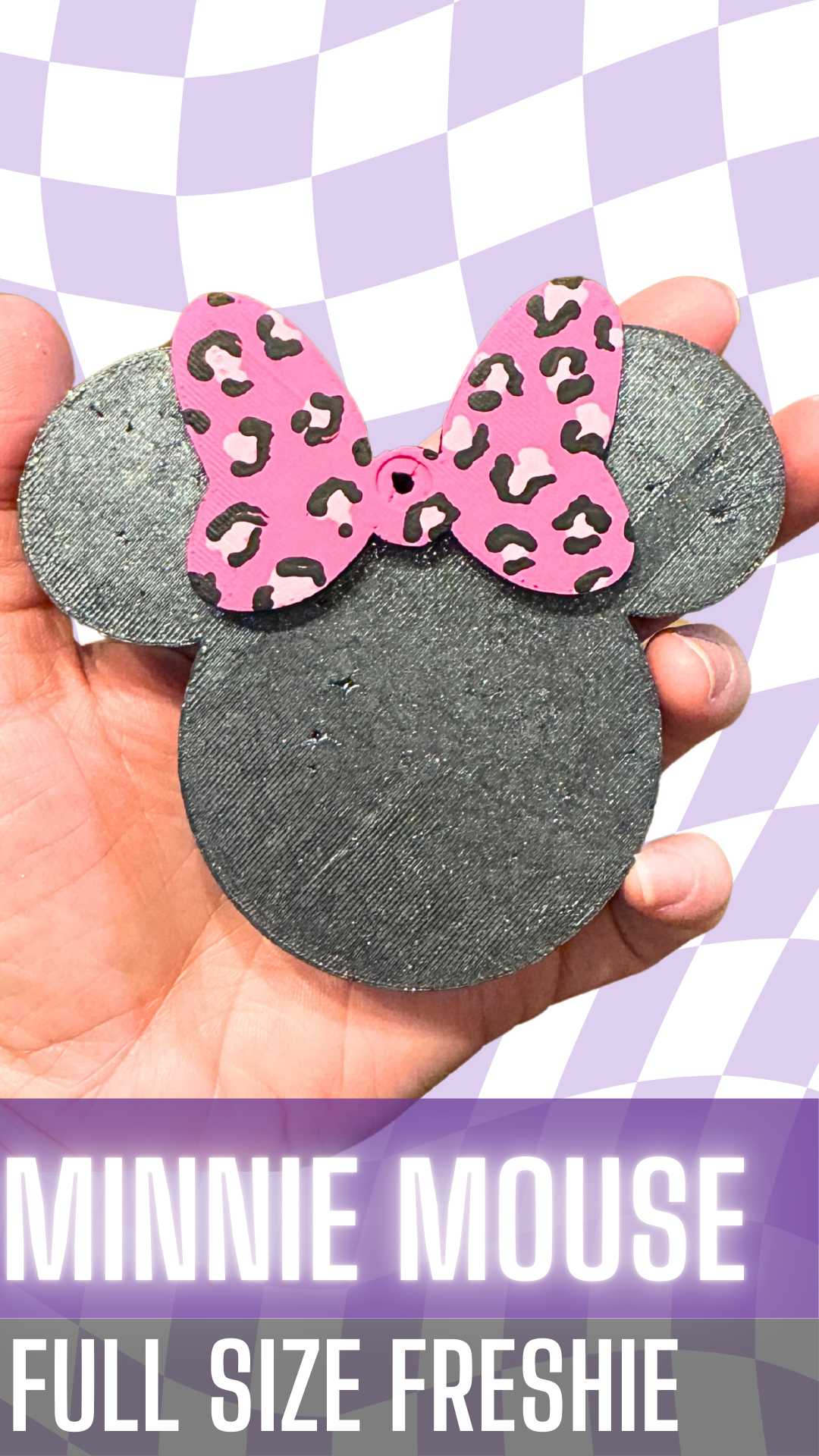 Minnie Mouse (Pink Leopard Bow) Freshie